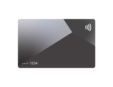 Vista frontale di una carta di credito generica