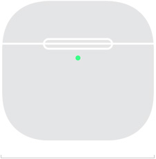 Ilustración de la parte frontal del estuche de los AirPods 5 donde se ve el ancho de 50,1 mm.