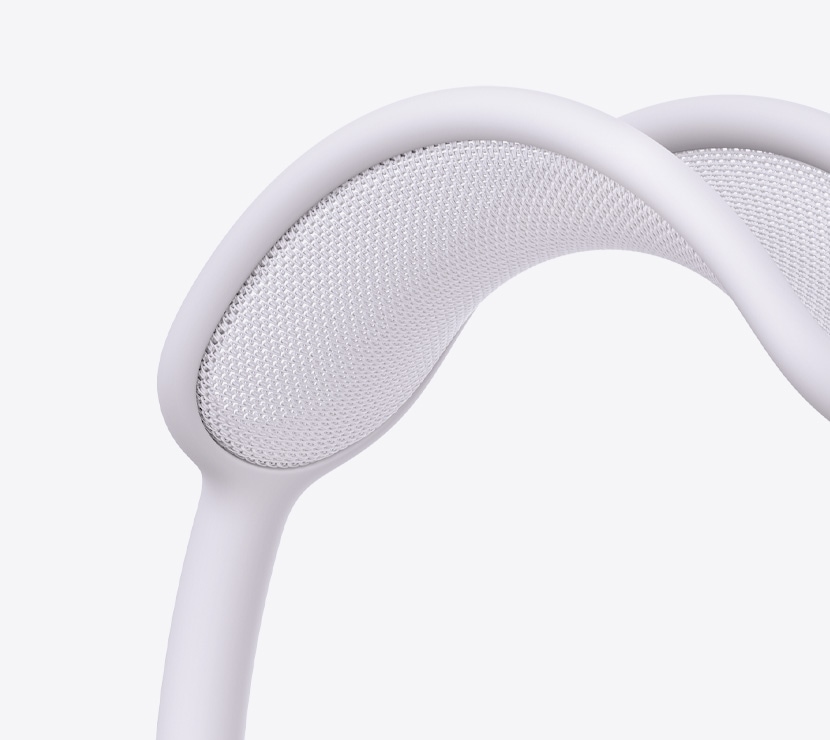 AirPods Max 2 kõrvaklapid, lillas toonis, võrkpeavõru detail