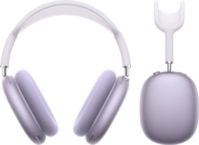 AirPods Max 2 kõrvaklapid, esikülg ja külgvaade, lillas toonis