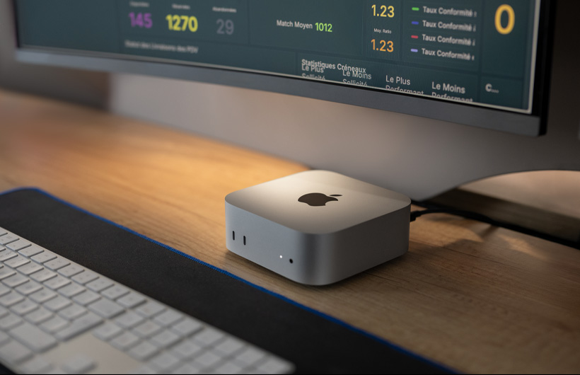 Tut Tut 總部的客服支援團隊使用 Mac mini 工作。