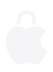 Το λογότυπο της Apple σε σχήμα κλειδαριάς, ο μηχανισμός της κλειδαριάς είναι κλειδωμένος για να τονίσει την προστασία απορρήτου