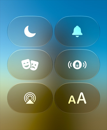 Ecrã a mostrar a central de controlo do Apple Watch